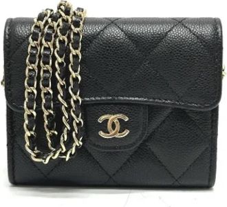 Chanel Tweedehands leren portemonnees - Dames - Vintage Accessoires - Zwart - ONE Size - Vintage