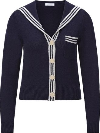 Rich & Royal Sailor Collar Cardigan - Dames - Vesten - Blauw - M - Katoen - Truien & Vesten