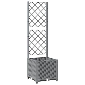 vidaXL Vidaxl - Jardinera Con Enrejado Pp Gris Claro 40x40x136 Cm
