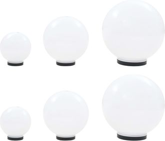 vidaXL Vidaxl - Juego De L&aacute;mparas De Bola Led 6 Uds Esf&eacute;ricas Pmma 20/30/40 Cm