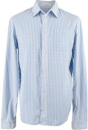 J.W.Anderson Blue Check Shirt with Logo Detail Size S