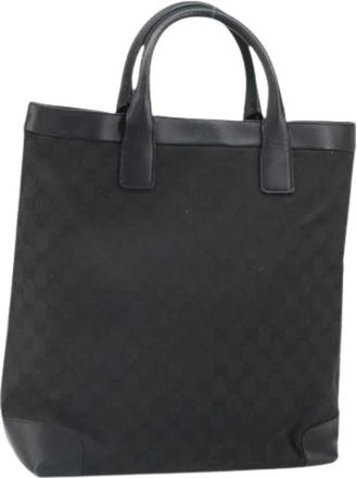Gucci Pre-owned Tote Bags, female, Black, Size: ONE SIZE Pre-owned Canvas Tote Bag