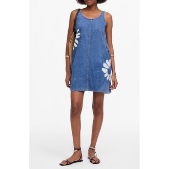 Madewell Shibori Scoop Neck Denim Mini Sundress in Shibori Wash at Nordstrom Rack, Size Large