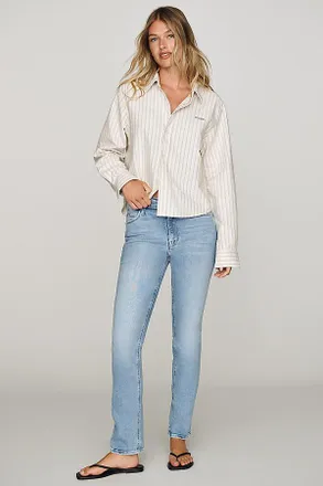 Mother Dazzler Hover Mid-Rise Straight-Leg Jeans