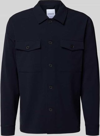 Lindbergh Lindbergh Hemdjacke mit Knopfleiste in Marine, Größe XXL