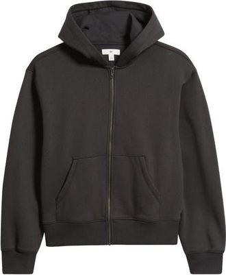 BP. Crop Fleece Zip Hoodie in Black Faded at Nordstrom, Size Xx-Large