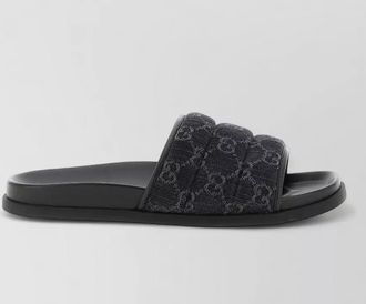 Gucci denim quilted slides