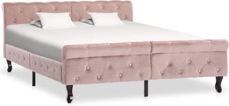 vidaXL Vidaxl - Estructura De Cama Sin Colch&oacute;n Terciopelo Rosa 140x200 Cm