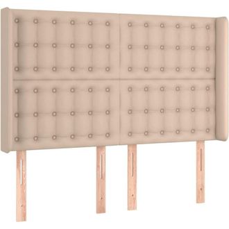 vidaXL Cabecero Con Led Cuero Sint&eacute;tico Capuchino 147x16x118/128cm Vidaxl