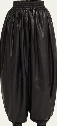 Marc Jacobs High-Waist Gathered Leather Pants