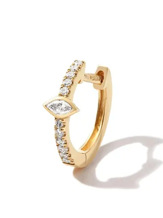 Jacquie Aiche 14kt yellow gold diamond hoop earring