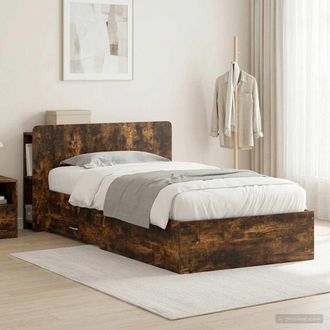 vidaXL Vidaxl Telaio Del Letto Con Storage Rovere Fumo 80 X 200 Cm