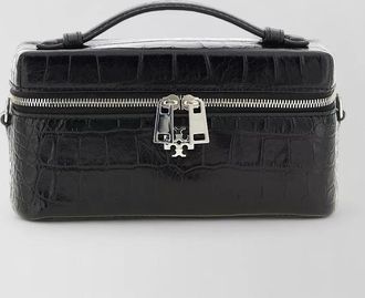 Tory Burch na lamb leather crocodile-embossed clutch bag