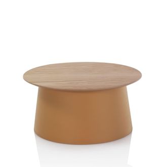 Aquadesign Mesa de centro en polipropileno mostaza y mdf