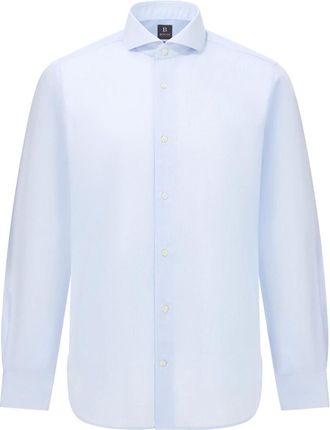 Boggi Milano Overhemden, Heren, Blauw, 5Xl, Leer, Check Napoli Collar Shirt Slim Fit