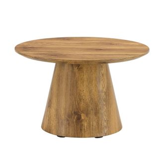 Urban Meuble Mesa de centro redonda &oslash;60 cm efecto madera, dise&ntilde;o escandinavo