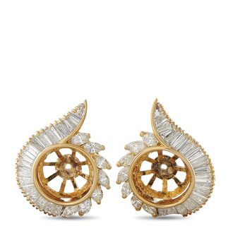 Luxury Bazaar 14K Yellow Gold 2.20ct Diamond Earring Jackets MF09-081926