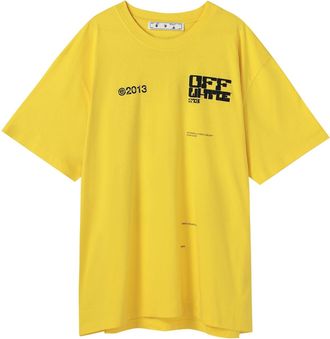 Off-white SS21 Tech Marker Logo Round Neck Short Sleeve Ordinary Version Yellow OMAA038S21JER0081910