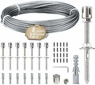 OEM Soporte Para Plantas Trepadoras De 12 M - Cable De Acero Inoxidable De 3 Mm - 8 Tensores De Acero Inoxidable 304 - Resistente A La Corrosi&oacute;n Y Al &Oacute;xid