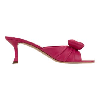Ferragamo Mules met strikdetail - Dames - Schoenen - Roze - Maat: 39 EU Leer
