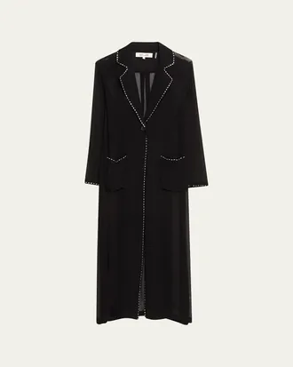 Diane Von F&uuml;rstenberg Vesper Crystal-Trim Chiffon Duster