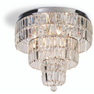 Searchlight Lampadario Classico Impero Acciaio Cromo Vetro Trasparente 6 Luci E14