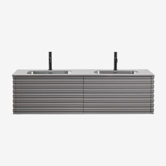 Sklum Sklum - Conjunto De Mueble De Ba&ntilde;o En Madera Con Lavabos Integrados Noura