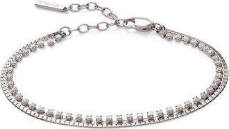 Alex and Ani 2 Row Crystal Tennis Chain Bracelet in Silver at Nordstrom