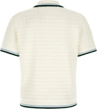 Casablanca Boucl&eacute; Polo Shirt - White