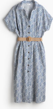 H&M Blusenkleid mit Gürtel - Blue