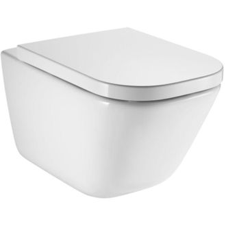 Roca Roca - Pack The Gap: Inodoro Suspendido Sin Brida De Cer&aacute;mica Con Tapa Softclose De Duroplast, Blanco (a34h47l000)