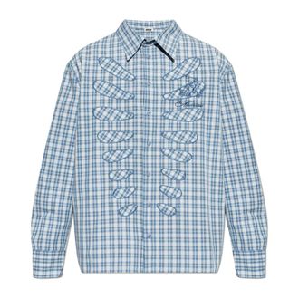 Avavav Cut-out Shirt - Heren - Casual Overhemden - Blauw - S - Katoen - Overhemden