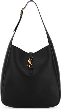 Saint Laurent Black Leather Large Le 5 a 7 Shoulder Bag
