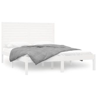Berkfield Home Bed Frame White Solid Wood 140x200 cm