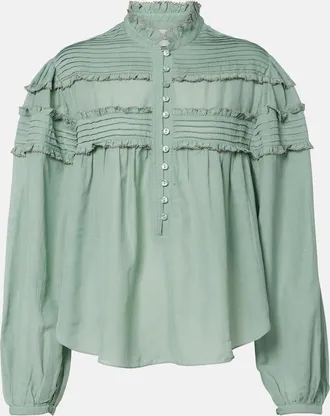 Isabel Marant Doana cotton-blend ruffled blouse