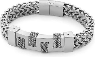 Eye Candy Los Angeles Mens Theo Titanium Bracelet in Silver at Nordstrom Rack