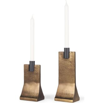 Mercana Polli Metal Taper Candleholders Set of 2 in Gold at Nordstrom