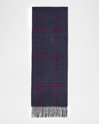 PIACENZA 1733 Men & apos;s Silk Cashmere Glen Plaid Scarf