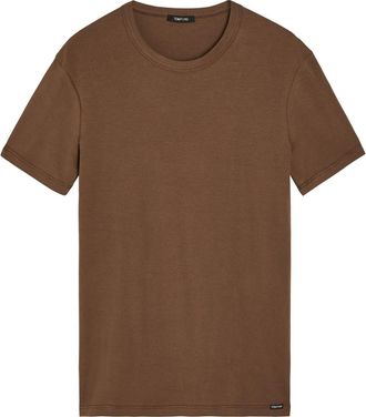 Tom Ford Crew-neck Stretch-cotton T-shirt - Brown - XL