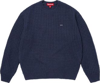 SUPREME Small Box Waffle Sweater Navy FW25SK21-NAVY