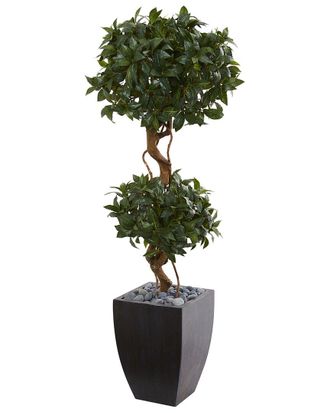 Nearly Natural 4.5Ft Sweet Bay Artificial Double Topiary Tree In Planter
