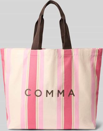 Comma Tote Bag mit Logo-Print in Pink, Gr&ouml;&szlig;e 1