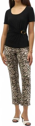 Joseph Ribkoff Womens Leopard Print Flare Trousers In Beige Black