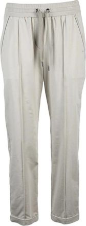 Brunello Cucinelli Tuta Trainingsbroeken - Dames - Sweatpants - Beige - S - Katoen - Broeken