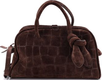 Jacquemus Le Petite Turismo Bag Crocodile Embossed Suede