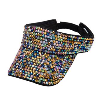 Generic Bling Rhinestones Sport Hats Adjustable Summer Cap Visor Caps Unisex Hard Hat Back Pack (Rose Gold, One Size)