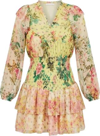 Hemant & Nandita Jolie Ruffled Mini Dress - Dames - Korte kleedjes - Veelkleurig - XS - Kleedjes