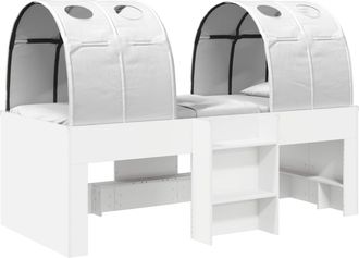 vidaXL Cama Con T&uacute;nel 3 Uds. Blanco Madera De Ingenier&iacute;a Vidaxl
