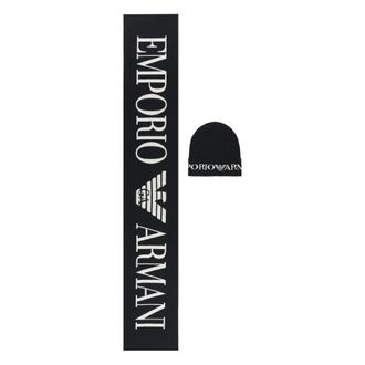 Emporio Armani Gebreide muts en sjaalset - Heren - Accessoires - Zwart - Maat: S Wol