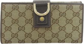 Gucci Pre-owned Canvas Portemonnee - Dames - Vintage Accessoires - Beige - ONE Size - Vintage